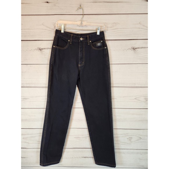 Harley-Davidson Womens Straight Jeans Mid Rise Denim Cotton Dark Wash Size‎ 6 - Picture 1 of 6